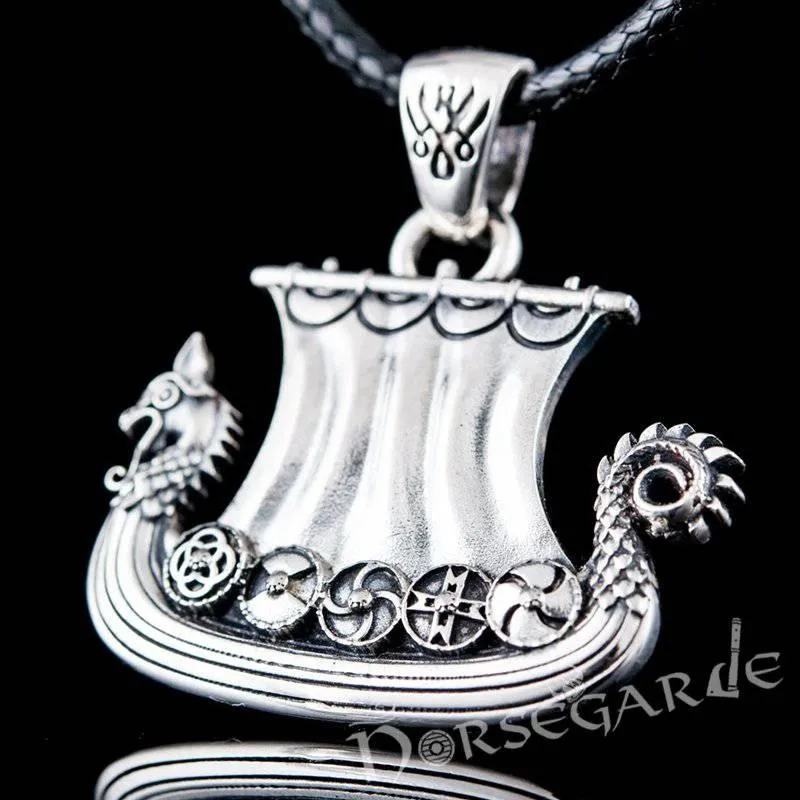 Handcrafted Viking Drakkar Pendant - Sterling Silver