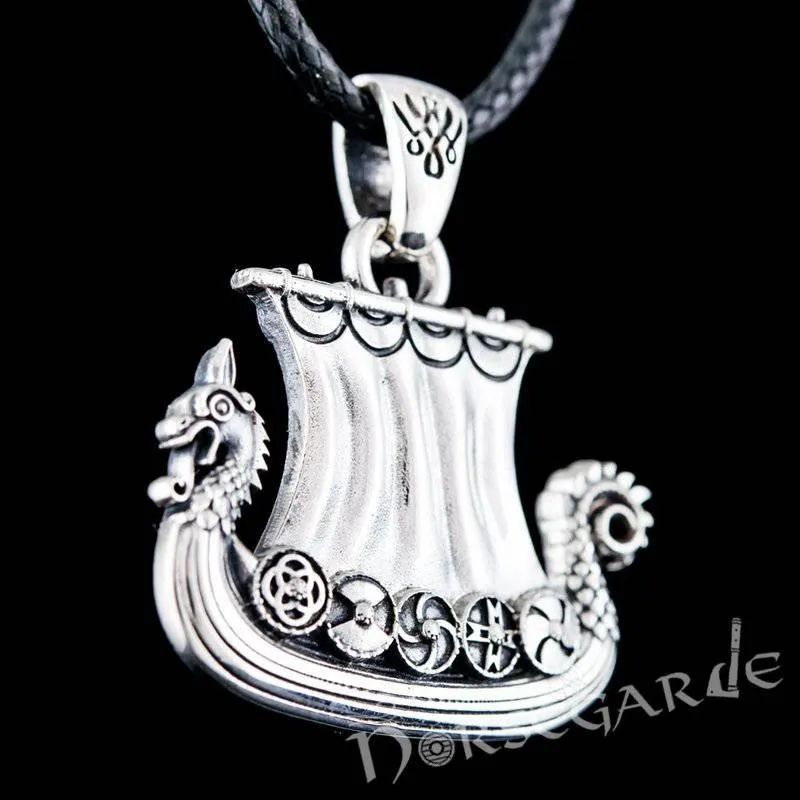 Handcrafted Viking Drakkar Pendant - Sterling Silver