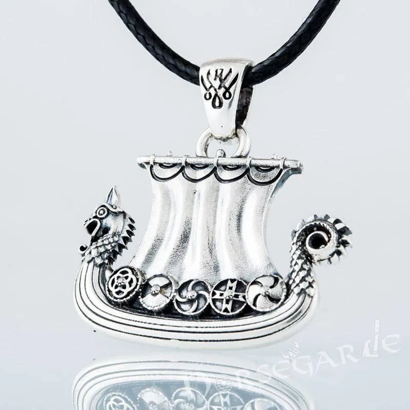 Handcrafted Viking Drakkar Pendant - Sterling Silver