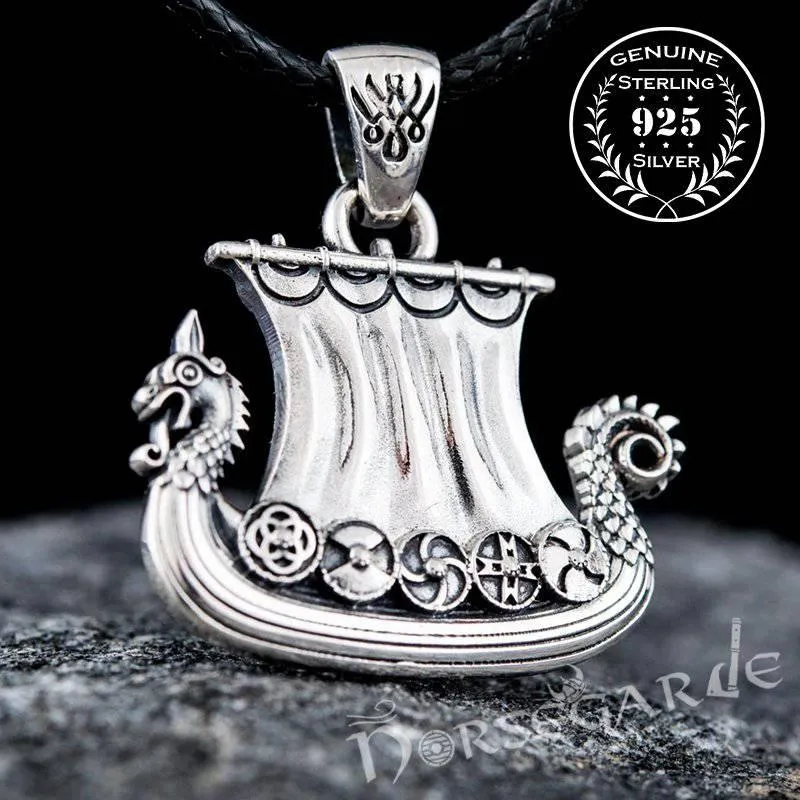 Handcrafted Viking Drakkar Pendant - Sterling Silver