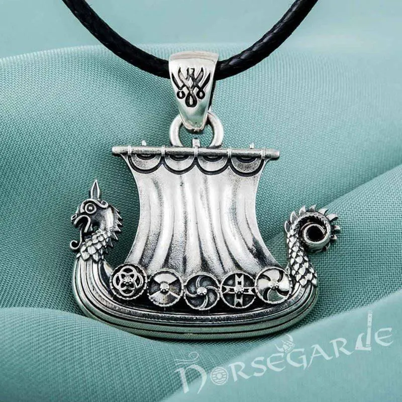 Handcrafted Viking Drakkar Pendant - Sterling Silver