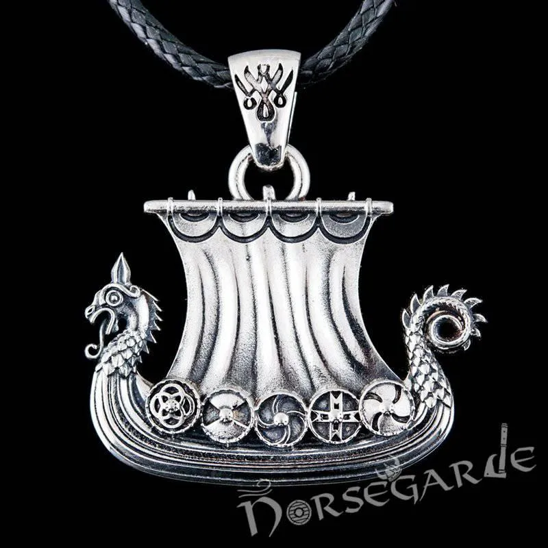 Handcrafted Viking Drakkar Pendant - Sterling Silver