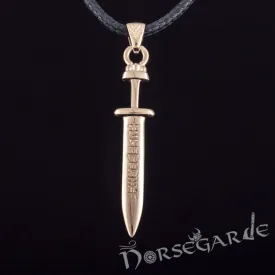 Handcrafted Viking Rune Sword Pendant - Gold