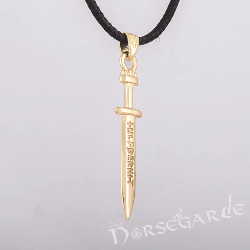 Handcrafted Viking Rune Sword Pendant - Gold