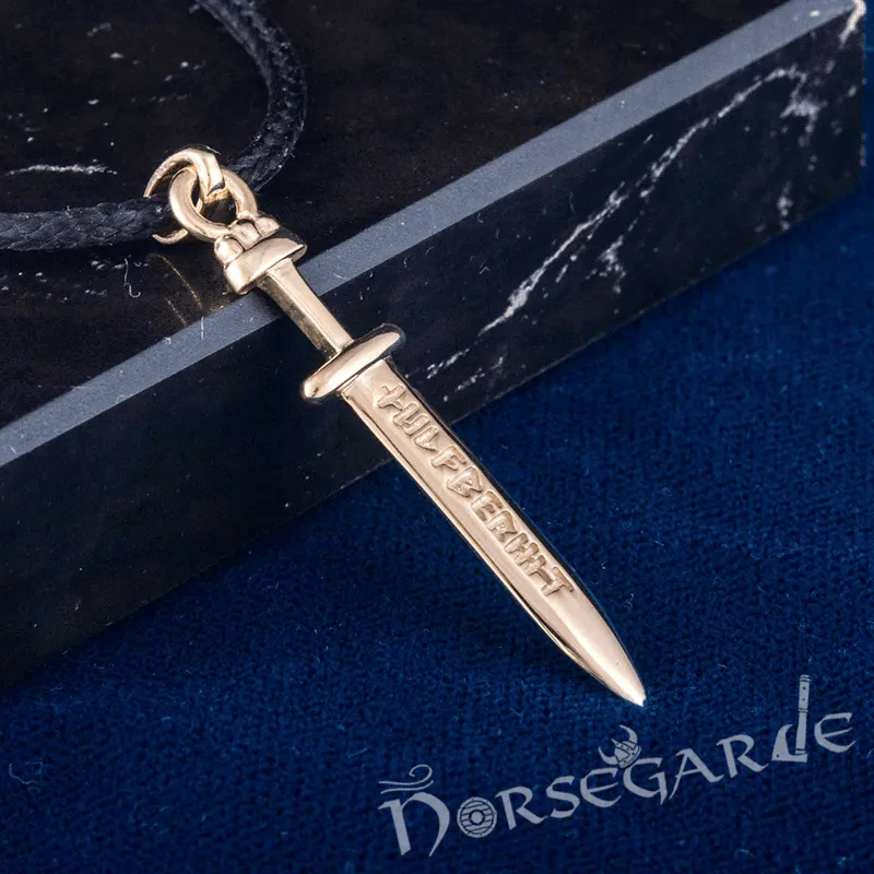 Handcrafted Viking Rune Sword Pendant - Gold