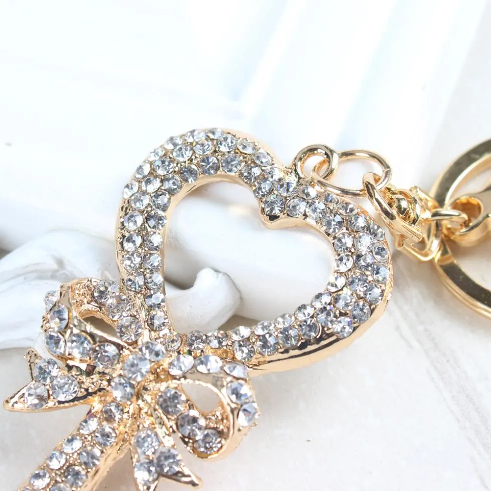 Heart Rhinestone Crystal Pendent Key Chain