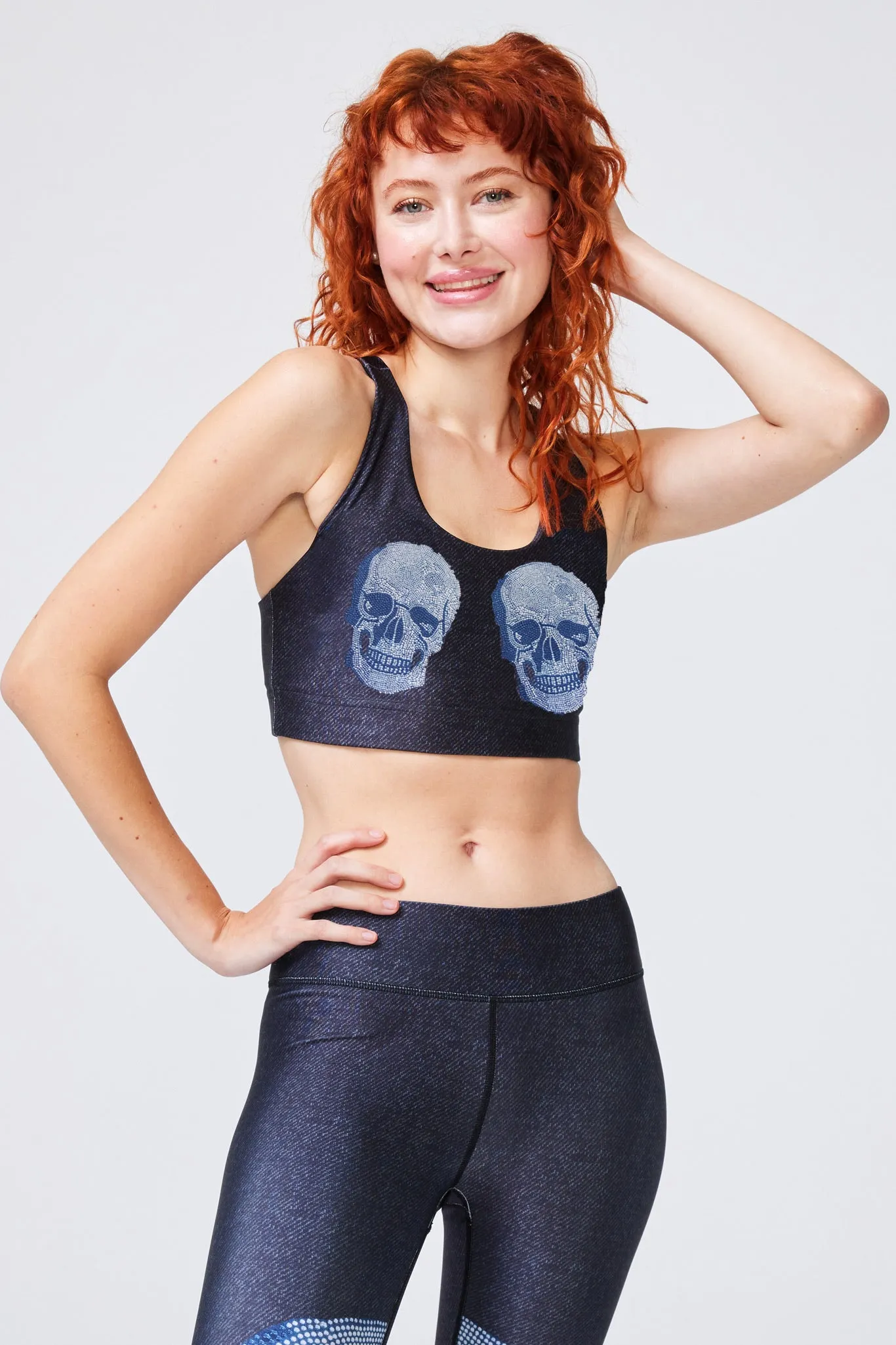 Hi-Shine Sports Bra in Crystal Skull