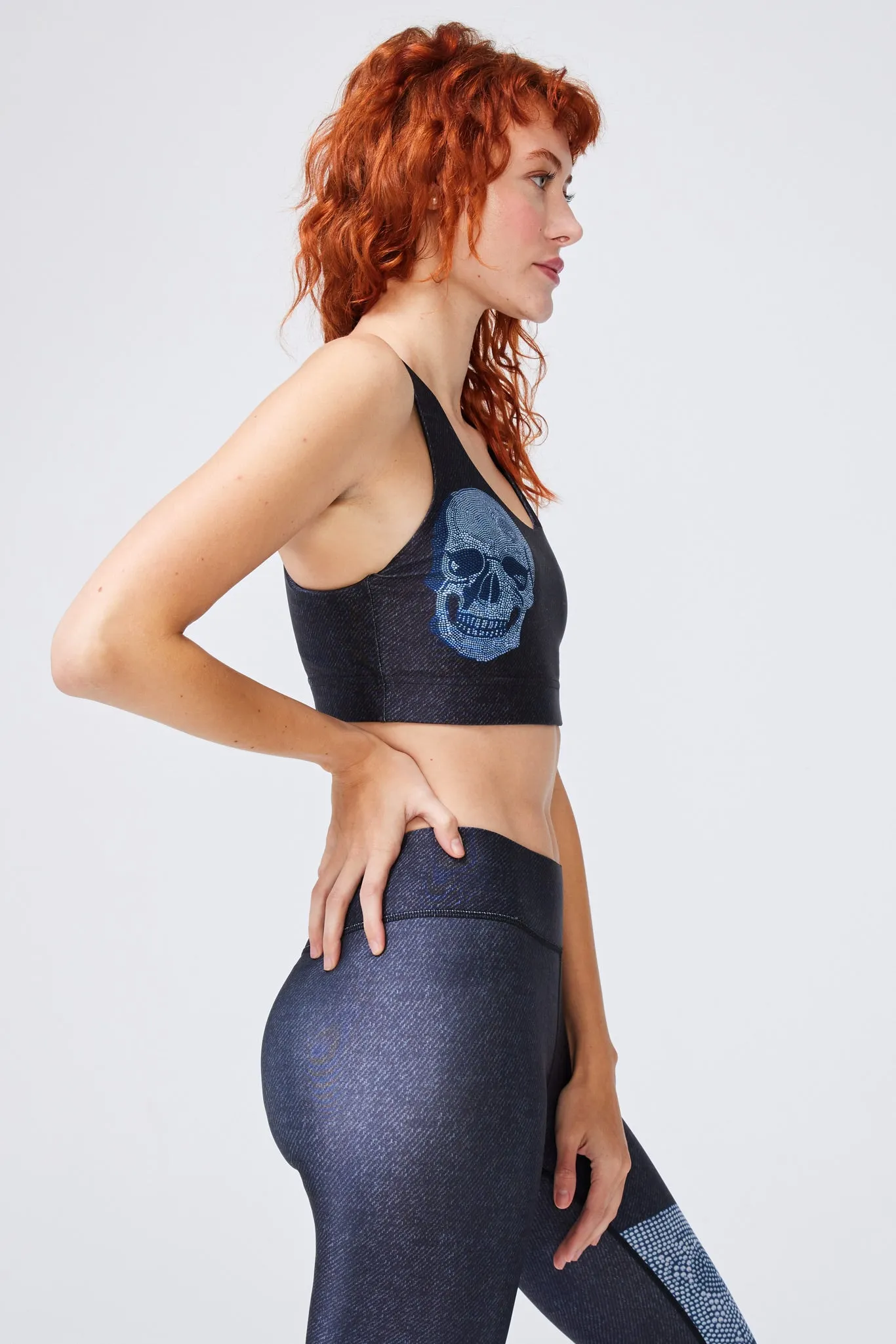 Hi-Shine Sports Bra in Crystal Skull