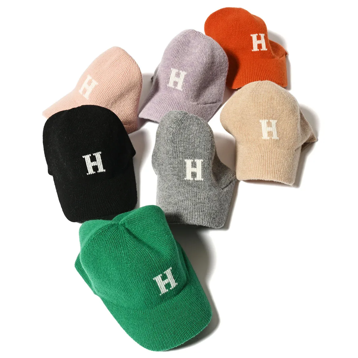 HOMEGAME - H LOGO KNIT Baseball Cap BLACK