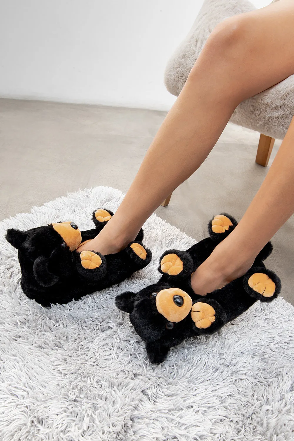 Homer the Black Bear Slippers