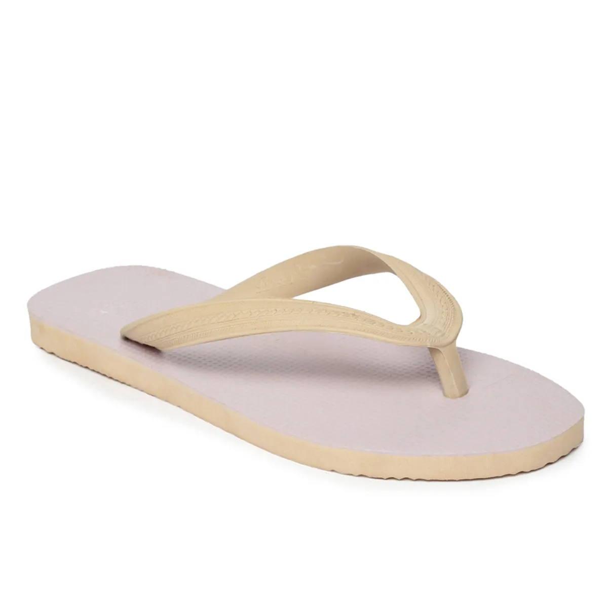 Men's Beige Rubber Based Flip-Flops