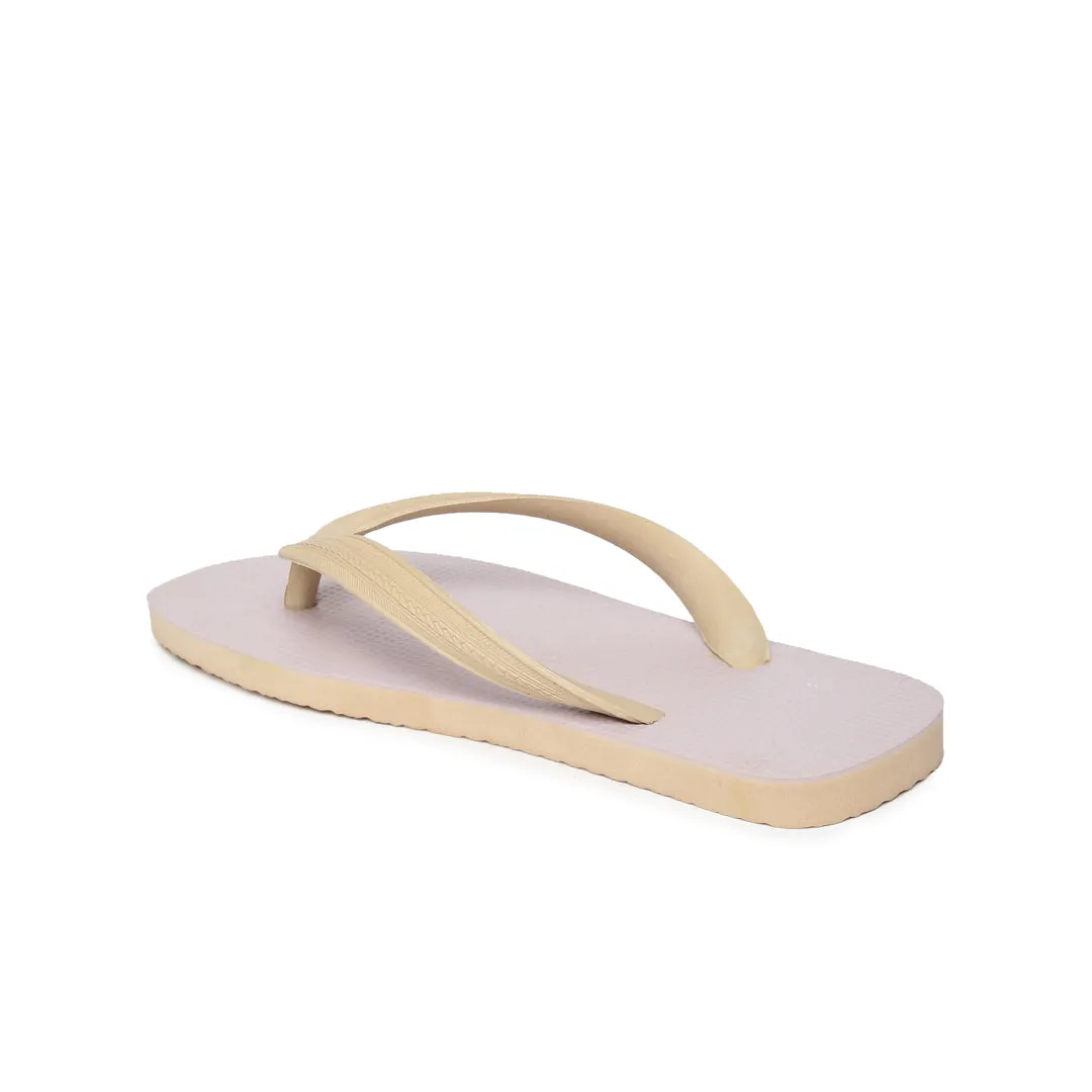 Men's Beige Rubber Based Flip-Flops