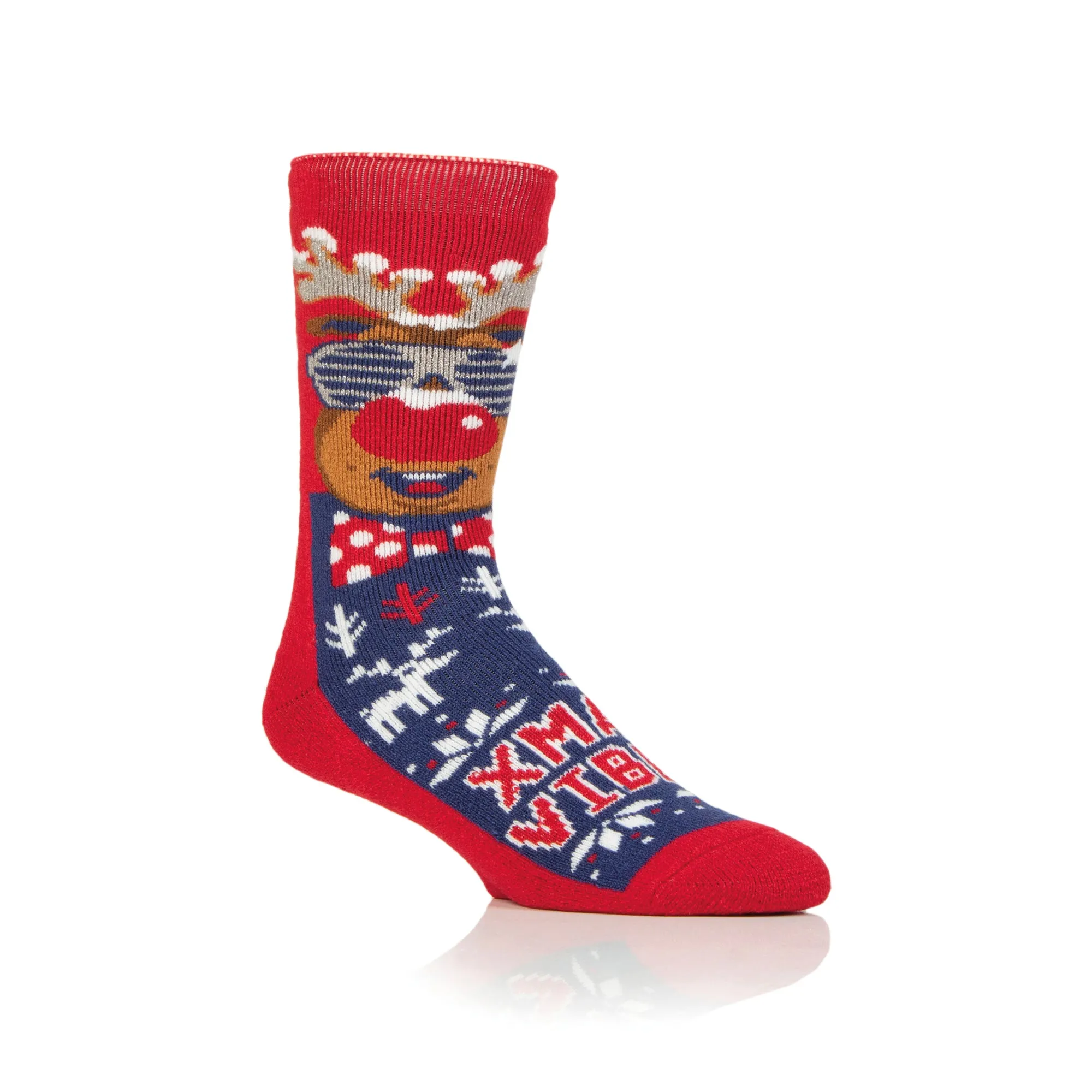 Mens Lite Christmas Socks - Jazzy Rudolph