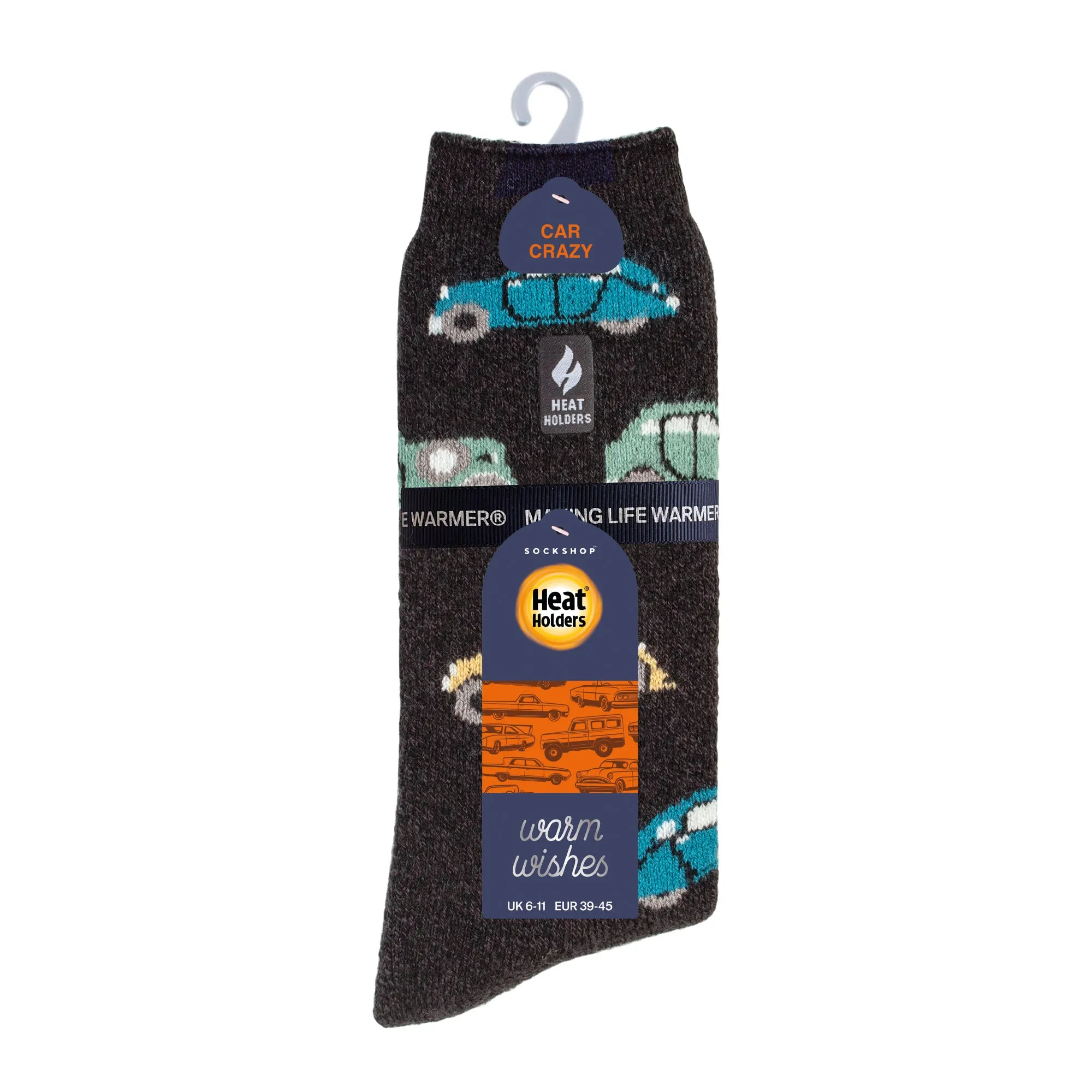 Mens Lite Warm Wishes Hobby Socks - Car Crazy