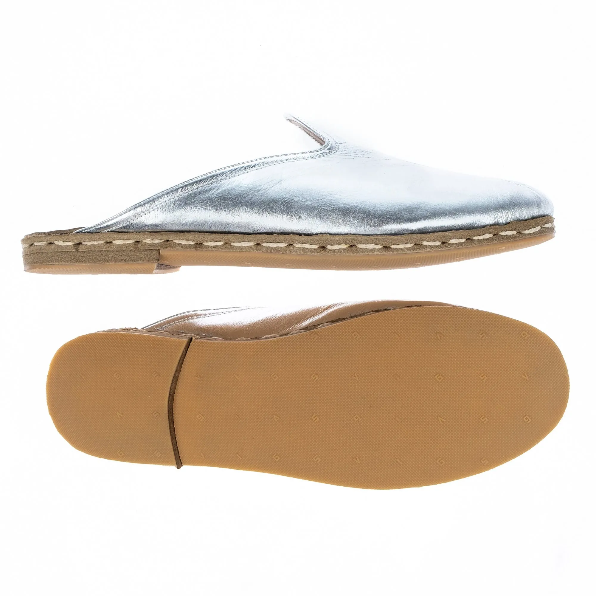 Men's Silver Slippers