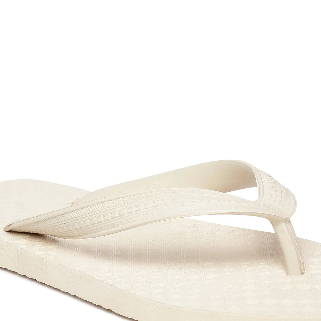 Men's White Rubber Based Flip-Flops