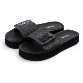 Michael Kors Monogram Wedge Slides Women - SLV