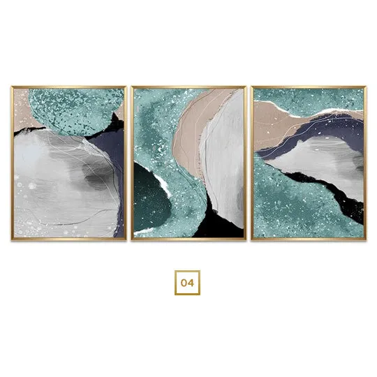 Modern Abstract Gray Jade Geomorphic Wall Art Fine Canvas Prints Nordic Pictures For Luxury Living Room Dining Room Bedroom Home Art Decor