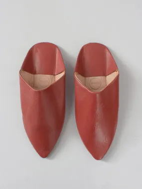 Moroccan Mens Pointed Babouche Slippers, Terracotta