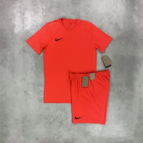 Nike Dri-Fit T-Shirt/ Shorts Set Crimson