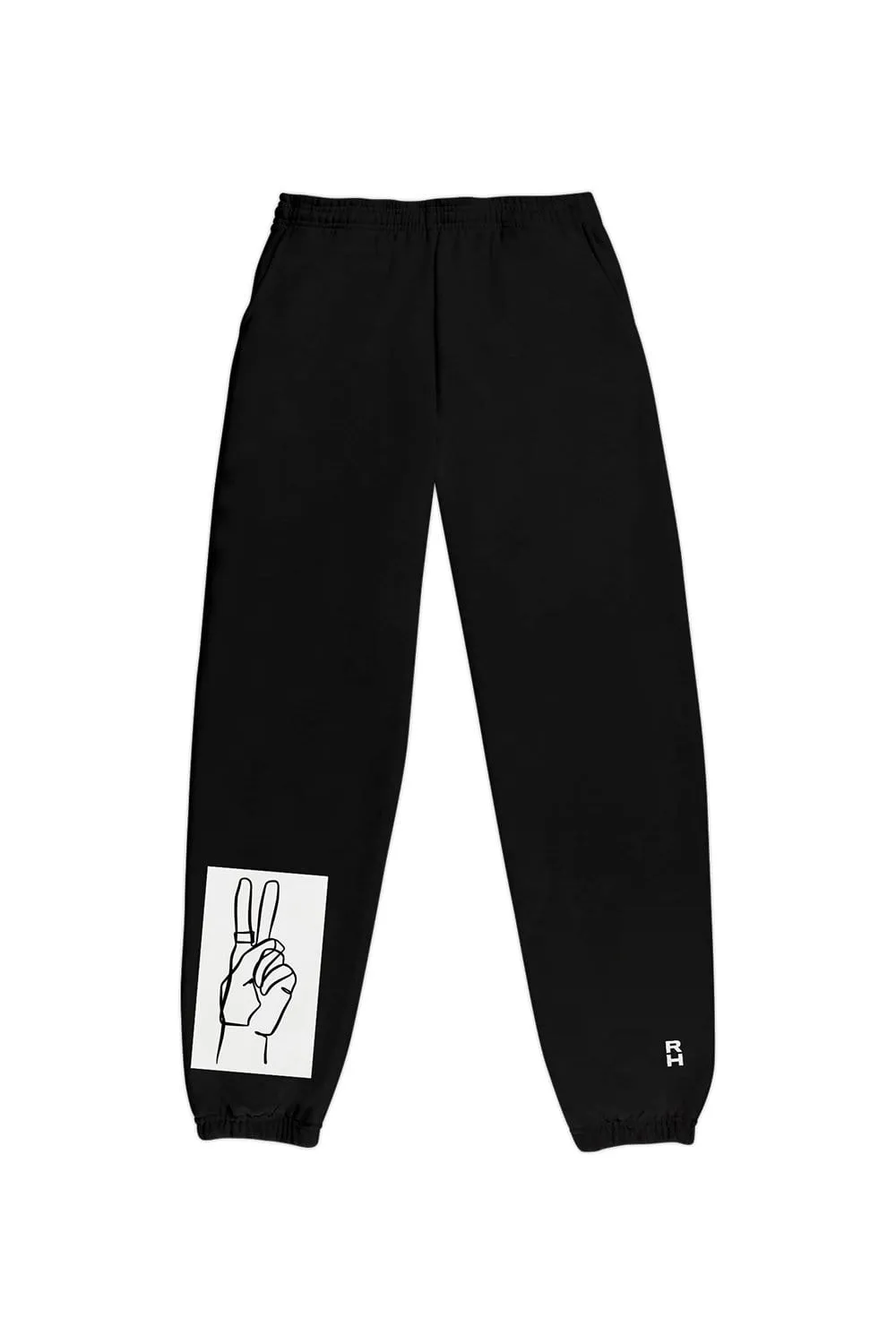 Riley Hubatka 'Peace' Black Joggers