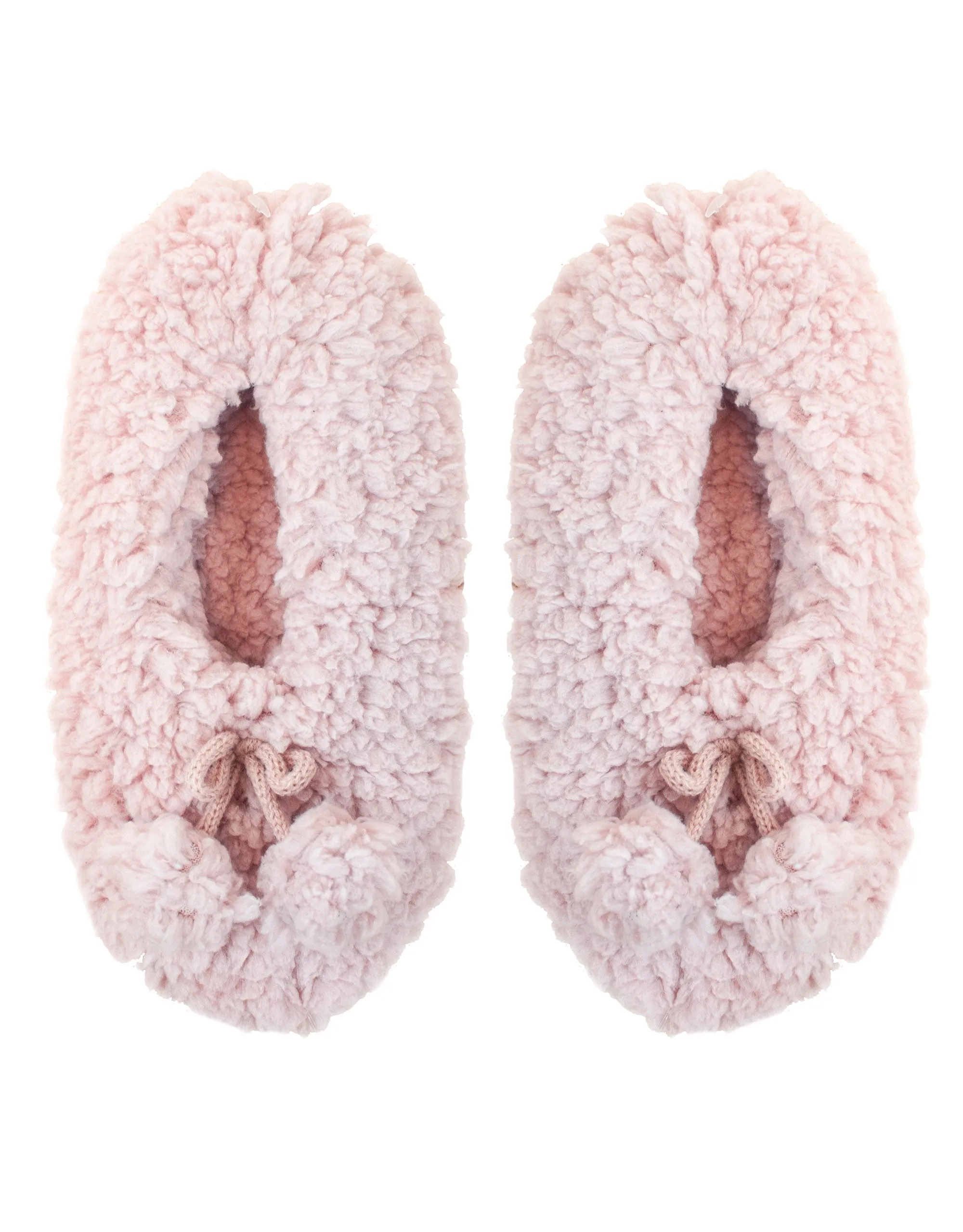 Sherpa Pompom Slippers - Pink