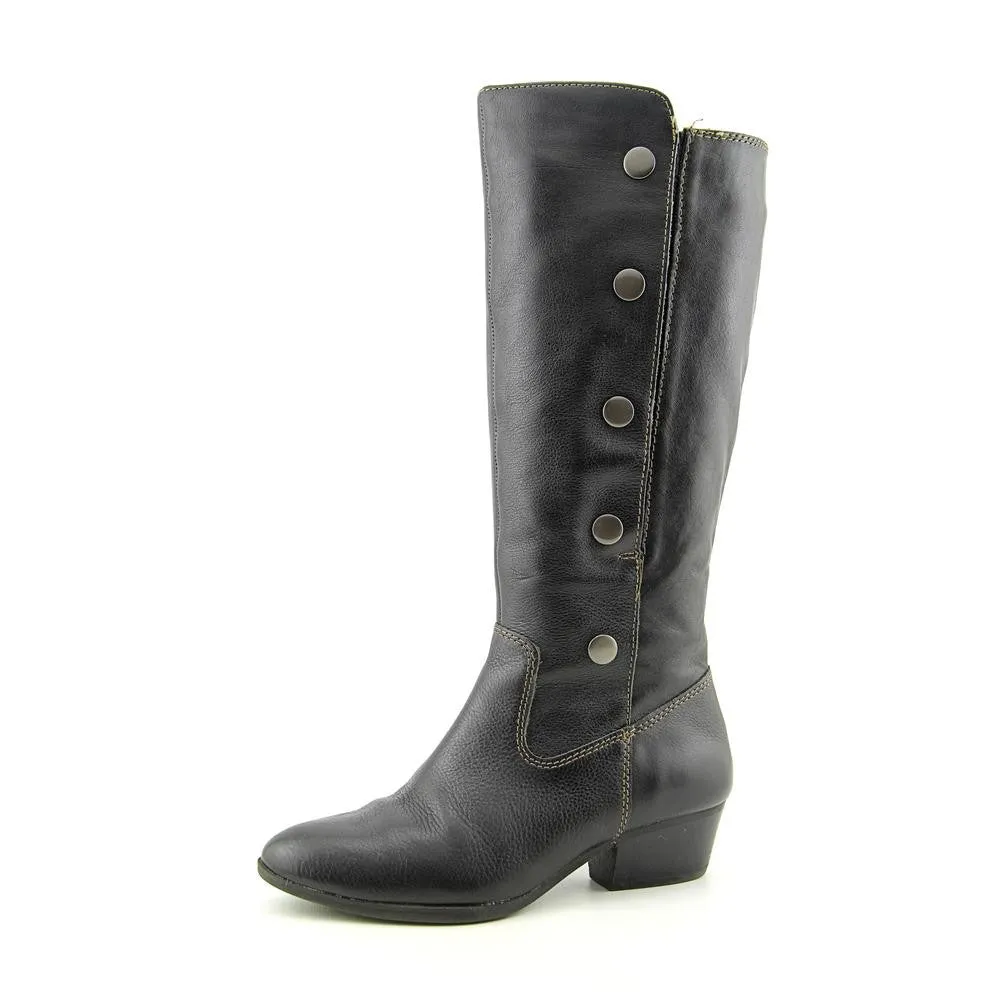 SOFFT Women's Rosie Snap Button Tall Leather Boot Black 7.5M