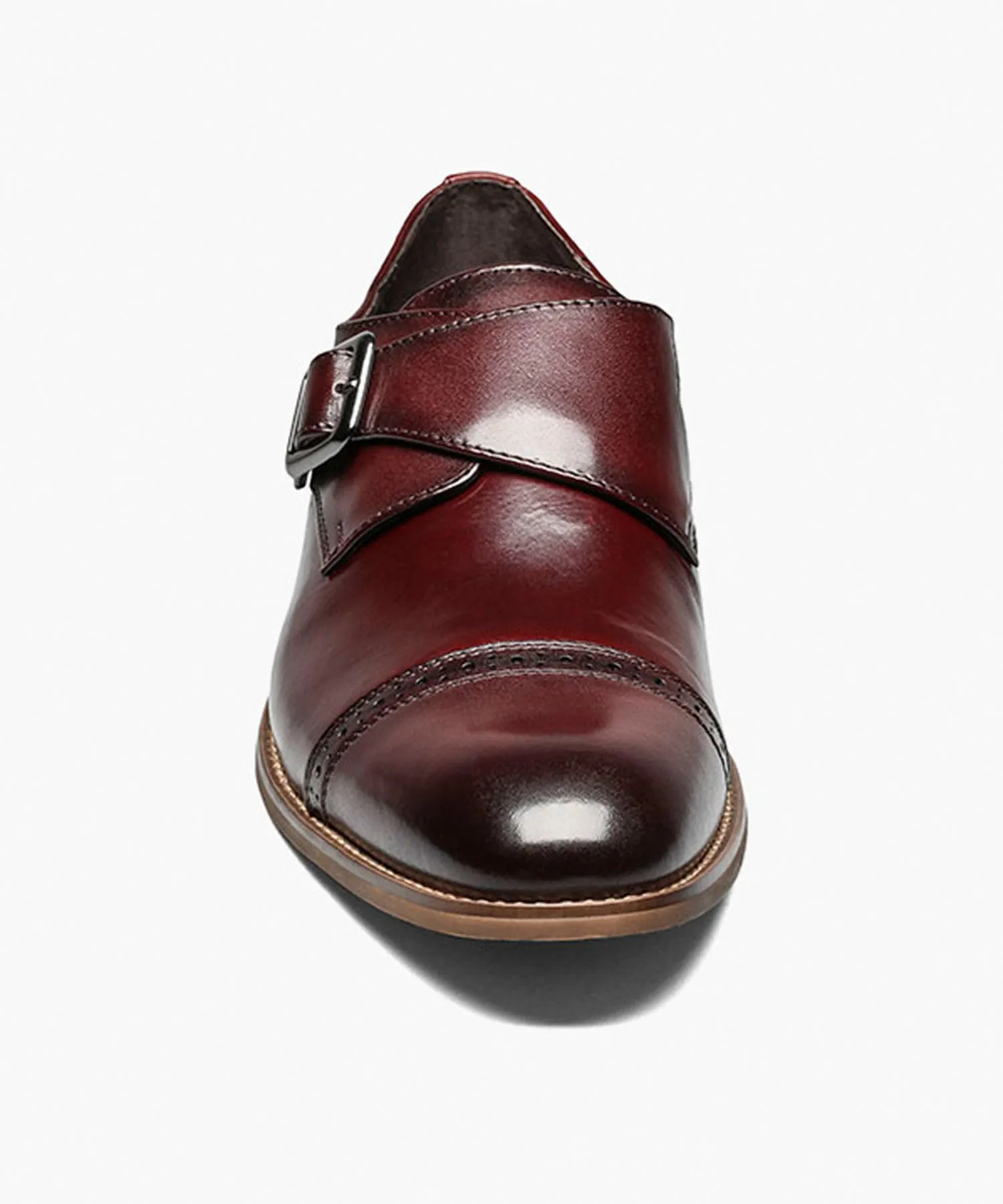 Stacy Adams Desmond Monk Strap Dress Shoe - Burgundy