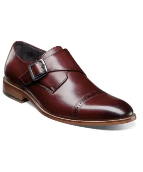 Stacy Adams Desmond Monk Strap Dress Shoe - Burgundy