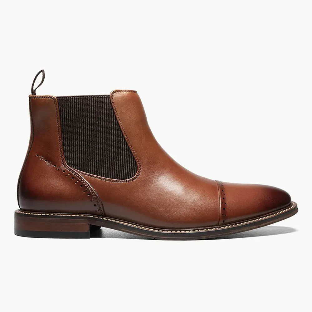 Stacy Adams Maury Cognac Cap Toe Chelsea Boot