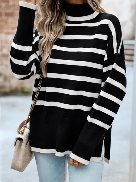 Striped Turtleneck Sweater