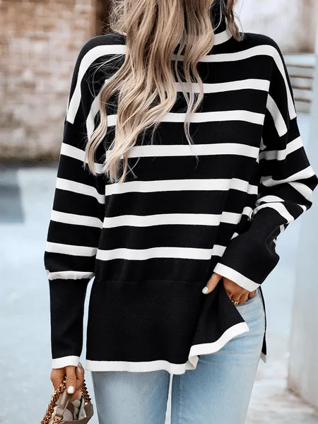 Striped Turtleneck Sweater