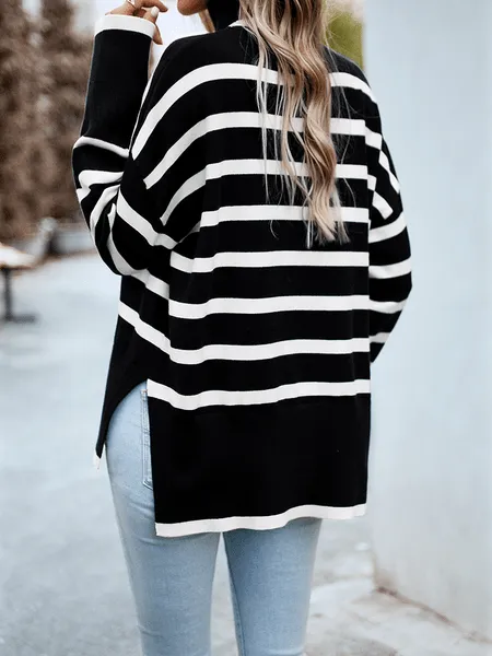 Striped Turtleneck Sweater