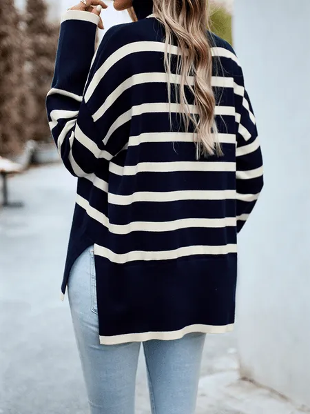 Striped Turtleneck Sweater