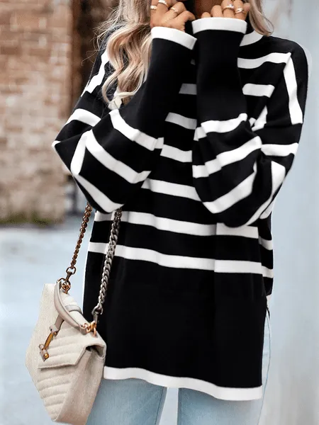 Striped Turtleneck Sweater