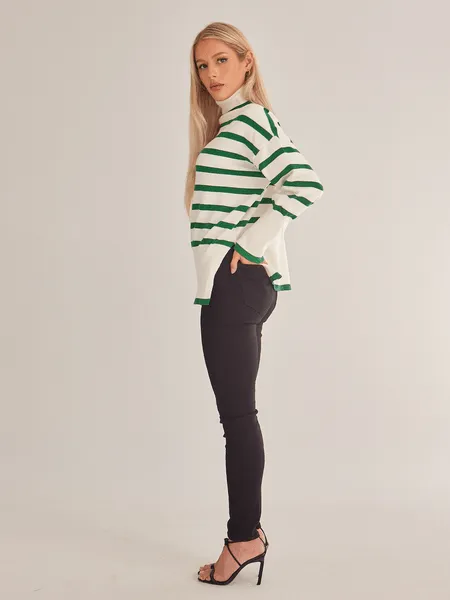 Striped Turtleneck Sweater