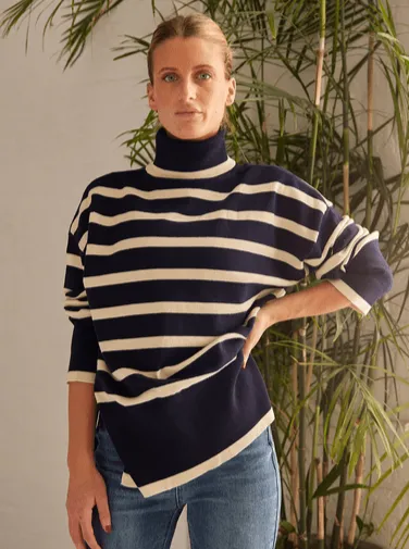 Striped Turtleneck Sweater