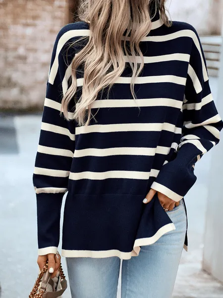 Striped Turtleneck Sweater