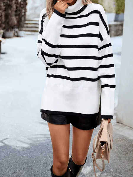 Striped Turtleneck Sweater