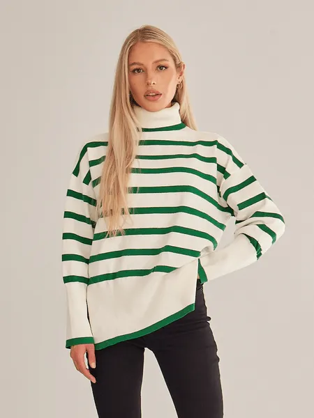 Striped Turtleneck Sweater