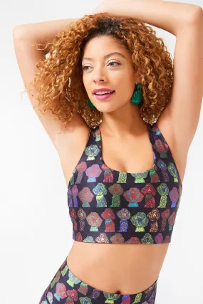 Terez x Torchd Hi-Shine Sports Bra in Davis Pop Art