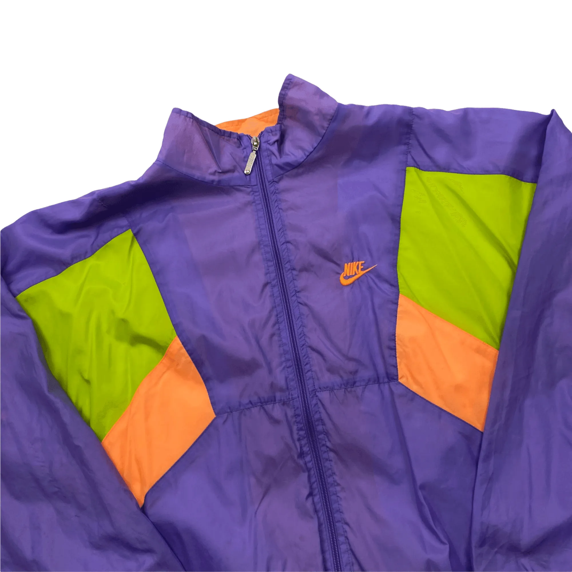 Vintage 90s Purple   Green Nike Waterproof Windbreaker Jacket - Medium