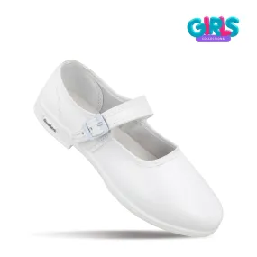 Walkaroo Girls School Shoe - WV591 White