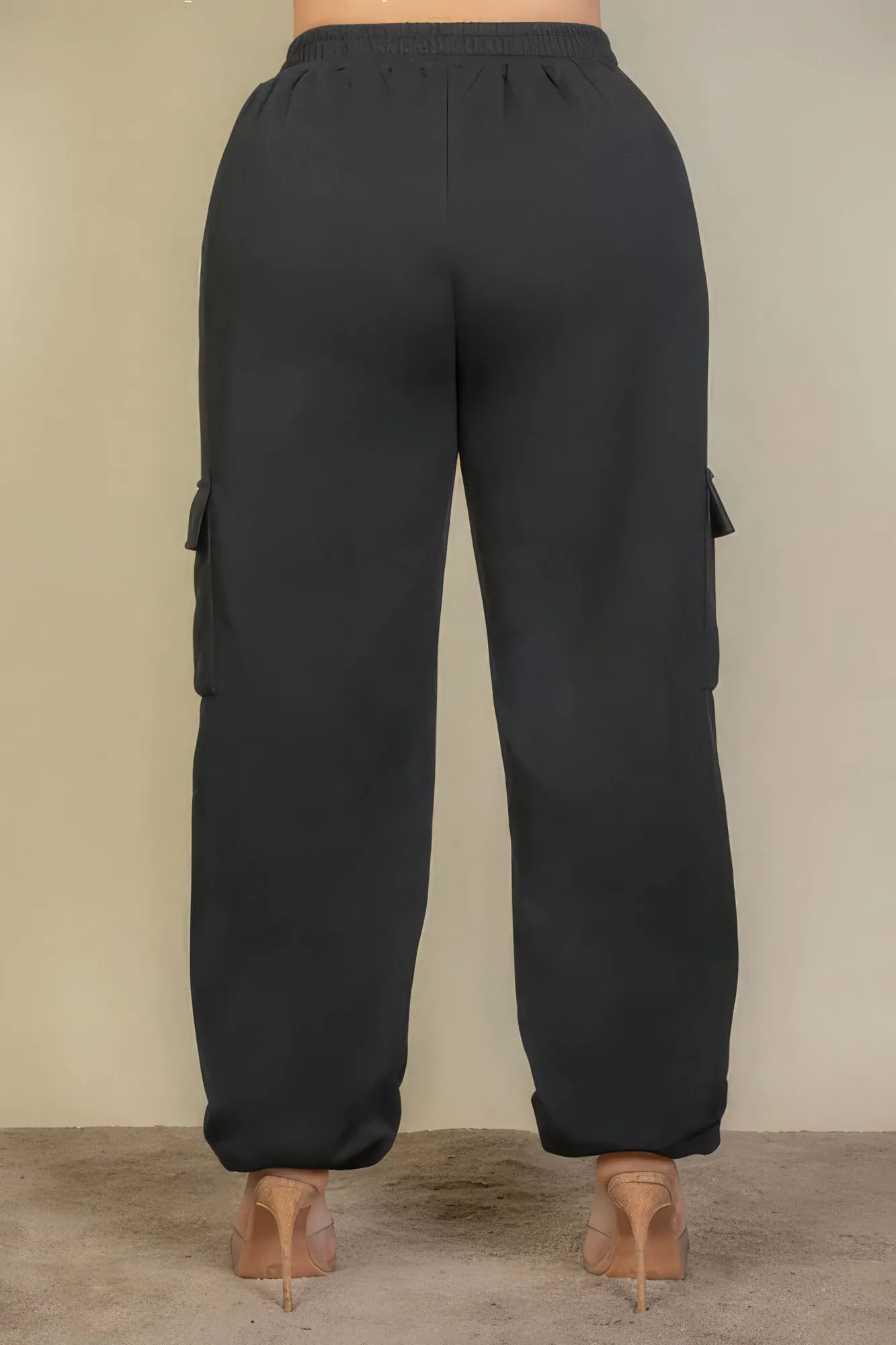 Women's Black Plus Size Side Pocket Sweatpants