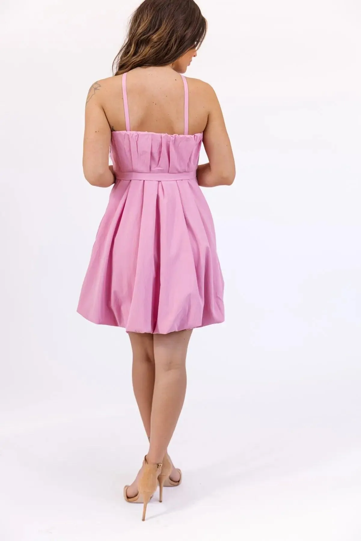 Wren Pink Bubble Hem Mini Dress - Final Sale